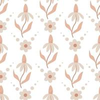 doux motif floral sans couture avec camomille vecteur