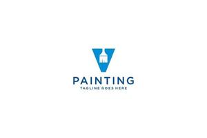 lettre v pour le logo de la peinture, le logo des services de peinture, le vecteur du logo de la peinture