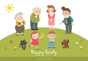 Happy Family Cartoon Vector Illustration