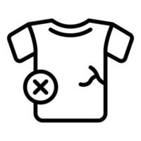 vecteur de contour d'icône de t-shirt défectueux. contrôle des produits