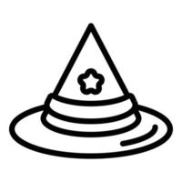 vecteur de contour d'icône de chapeau magique de carnaval. haut-de-forme