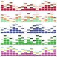 ensemble de vecteurs d'ondes sonores. égaliseur audio. ondes audio sonores isolées sur fond blanc. vecteur