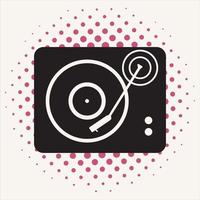 disque vinyle noir plat concept illustration vectorielle vecteur