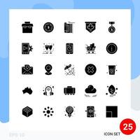 pack de 25 signes et symboles de glyphes solides modernes pour les supports d'impression Web tels que les badges signe prière canada tag éléments de conception vectoriels modifiables vecteur