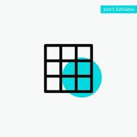 galerie de flux instagram définit l'icône de vecteur de point de cercle de surbrillance turquoise