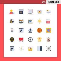 interface mobile ensemble de 25 pictogrammes d'éléments de conception vectorielle modifiables de film de construction de site de propriété aérienne vecteur