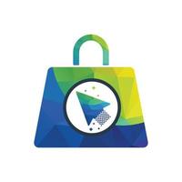 cliquez sur le vecteur de conception de logo de boutique. icône de sac à provisions pour le logo d'entreprise de boutique en ligne.