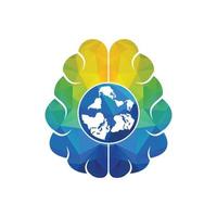 modèle de logo vectoriel cerveau mondial. conception de vecteur de logo de cerveau global.