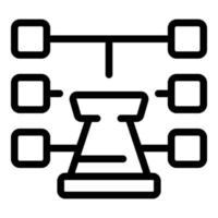 vecteur de contour d'icône de tour d'échecs. jouer à l'ordinateur