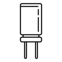 vecteur de contour d'icône de condensateur de puissance. résistance composante