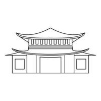 icône de la pagode, style de contour vecteur