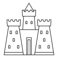 icône de la tour du château, style de contour vecteur