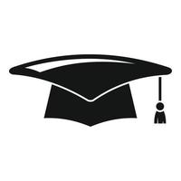 vecteur simple d'icône de chapeau de graduation universitaire. diplôme universitaire