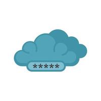 icône d'authentification cloud vecteur isolé plat
