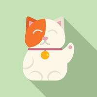 vecteur plat d'icône de chat chanceux. japon maneki