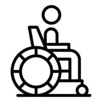 homme en vecteur de contour d'icône de fauteuil roulant. la protection sociale