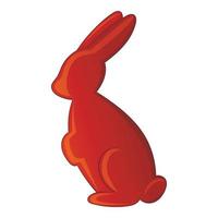 icône de lapin de pâques en chocolat, style cartoon vecteur