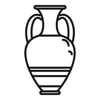 vecteur de contour d'icône de vente aux enchères de vase antique. prix de vente