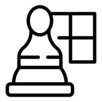 vecteur de contour d'icône de pièce d'échecs en ligne. jeu de plateau