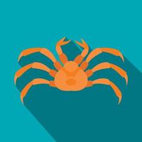 icône de crabe cru, style plat vecteur