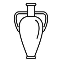 vecteur de contour d'icône d'amphore d'athènes. pot de vase