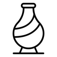 grand vecteur de contour d'icône de vase d'eau. classe d'art plastique