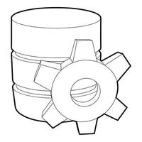 icône de base de données de travail, style de contour vecteur