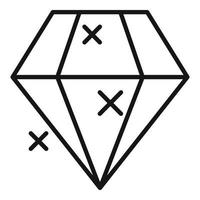 vecteur de contour icône diamant brillant. pierre précieuse brillante