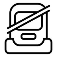 vecteur de contour d'icône de verrouillage de ceinture d'enfant. conduite prudente