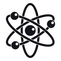 atome avec icône d'électrons, style simple vecteur