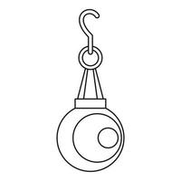 icône pendentif perle, style de contour vecteur