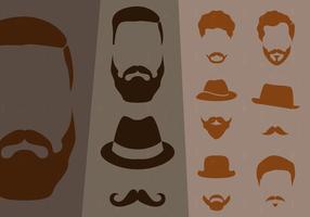 Collection de moustaches style hipster vecteur