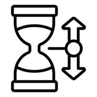 vecteur de contour d'icône de temps de sablier. croissance critique
