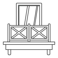 icône de balcon et de fenêtre, style de contour vecteur