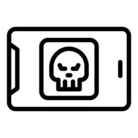 vecteur de contour d'icône d'antivirus de tablette. confidentialité du site Web