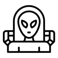 vecteur de contour d'icône extraterrestre astronaute. monstre de l'espace
