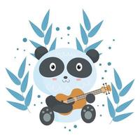 personnages de dessins animés de panda mignons adaptés aux conceptions de vêtements pour enfants vecteur