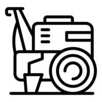 vecteur de contour d'icône de machine agricole. cultivateur agricole