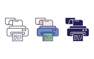 ligne d'imprimante et icône de glyphe isolées sur fond blanc, illustration vectorielle d'impression vecteur