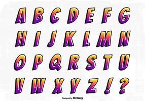 Cartoon Graffiti Font Alphabet Vector Set
