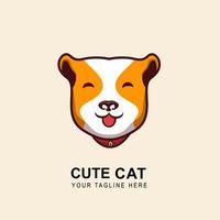 logo pour animaux de compagnie personnage de conception de tête de chat mignon, illustrations vectorielles de stock de conception de logo d'animalerie. vecteur