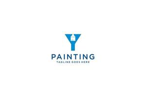 lettre y pour le logo de la peinture, le logo des services de peinture, le vecteur du logo de la peinture