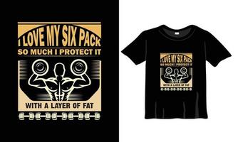 j'aime tellement mon pack de six, vecteur de conception de t-shirt de gym drôle.