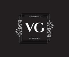 logo féminin vg initial. utilisable pour les logos nature, salon, spa, cosmétique et beauté. élément de modèle de conception de logo vectoriel plat.