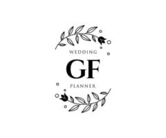 gf initiales lettre mariage monogramme logos collection, modèles minimalistes et floraux modernes dessinés à la main pour cartes d'invitation, réservez la date, identité élégante pour restaurant, boutique, café en image vectorielle vecteur