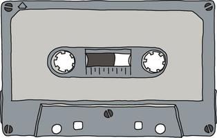 cassette de bande magnétique illustration dessinée à la main vecteur