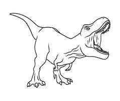 illustration vectorielle modifiable à la main de tyranosaurus rex ou t-rex. page de coloriage et livre de coloriage pour enfants vecteur