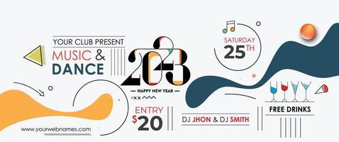 Affiche de flyer d'événement de fête de musique de noël 2023 pour les médias sociaux. vecteur