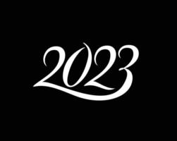 Flyer d'élément de conception de typographie de texte de bonne année 2023, conception de bannière. vecteur