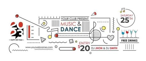 Affiche de flyer d'événement de fête de musique de noël 2023 pour les médias sociaux. vecteur